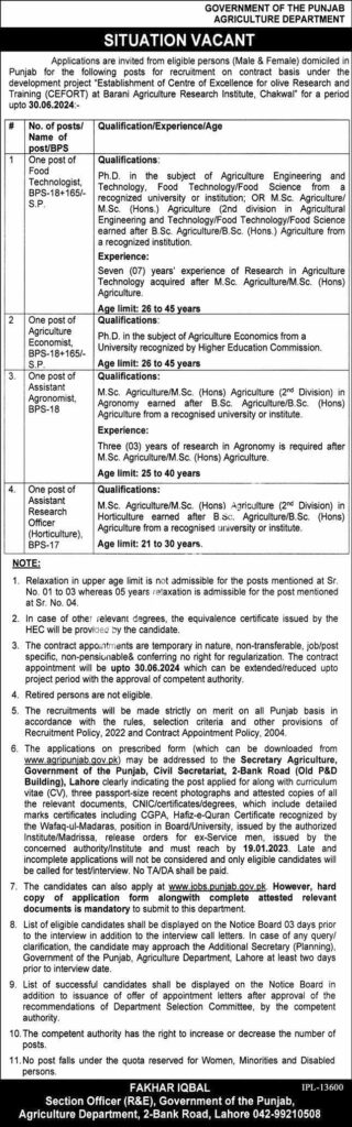 Agriculture Department Jobs
